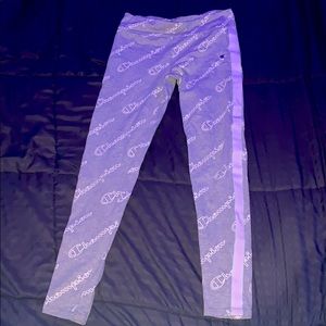 Champion leggings with pink stripes